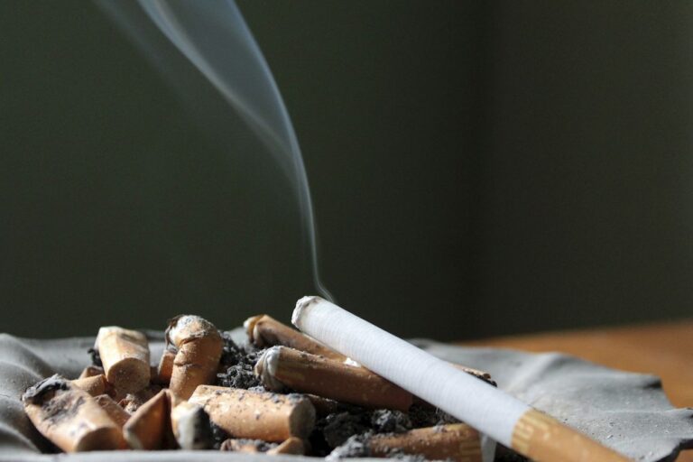 Free pile of smoking cigarette