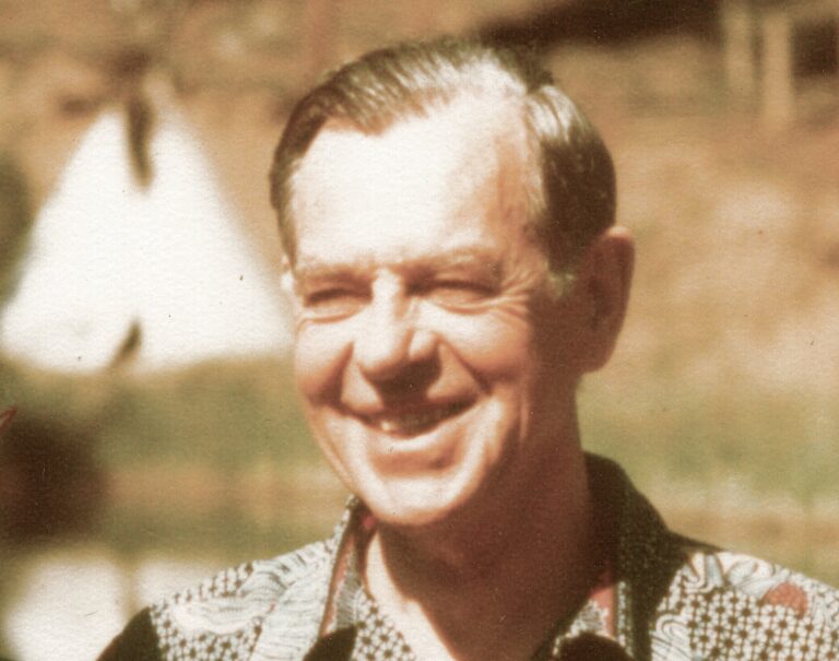 Joseph Campbell at Feathered Pipe Ranch, Montana, in the late 1970's