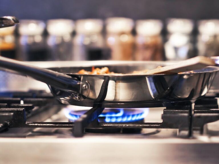 stainless steel cooking pot on stove