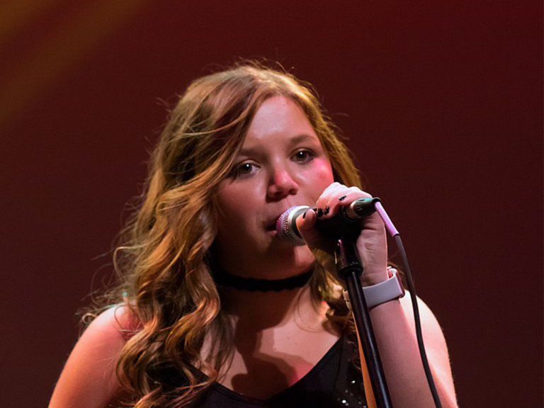 Amanda Ayala performing at the Ridgefield Playhouse