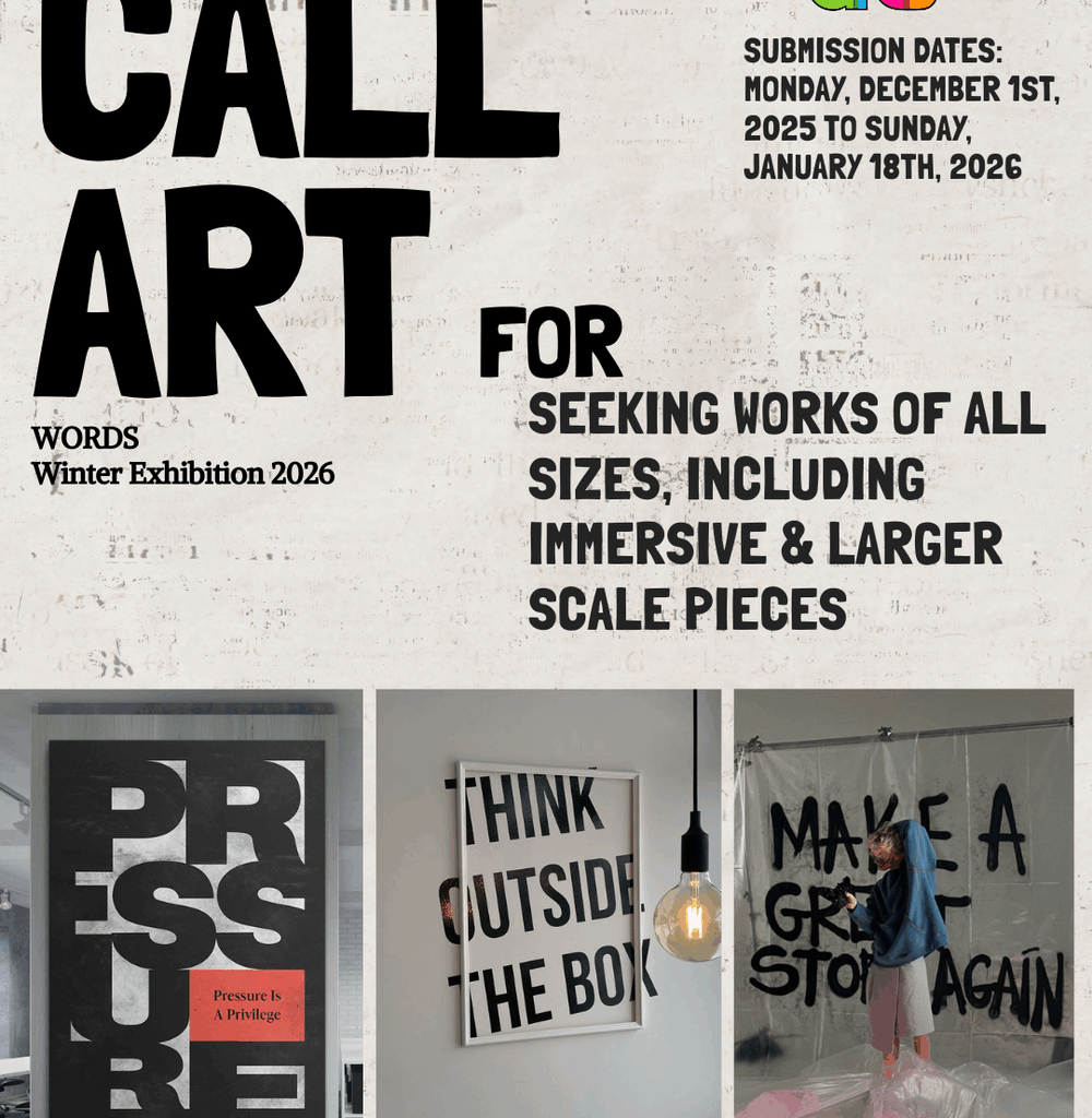 Yonkers Arts Call for Submission Flyer for their upcoming exhibit WORDS.