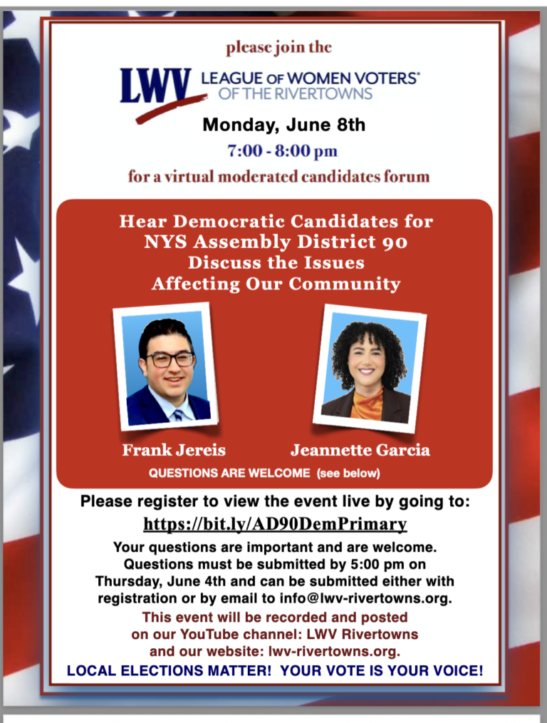 League of Women Voters Candidate Forum June 8