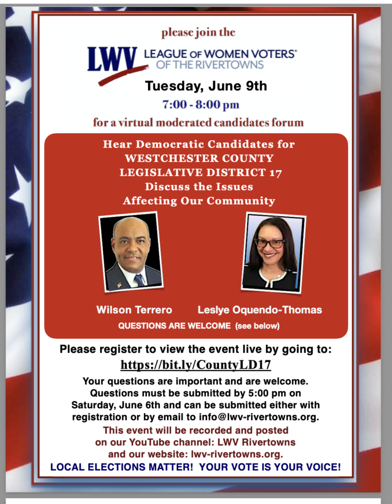 League of Women Voters Candidate Forum June 9