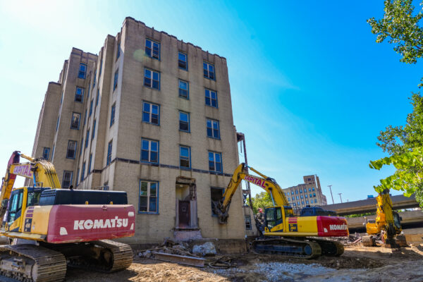 building being torn down.