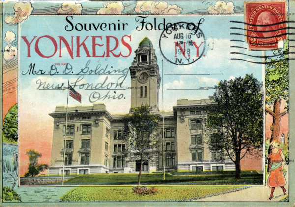 old postcard Yonkers city hall